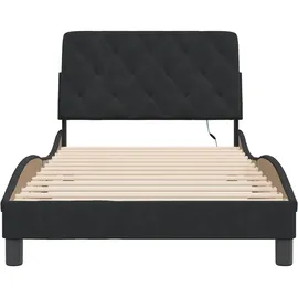 vidaXL Bettgestell mit LED ohne Matratze Schwarz 100x200 cm Samt