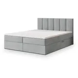 masseno Boxbett, Hellgrau, Holz, 160x200 cm Schlafzimmer, Betten, Boxspringbetten