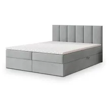 masseno Boxbett, Hellgrau, Holz, 160x200 cm Schlafzimmer, Betten, Boxspringbetten
