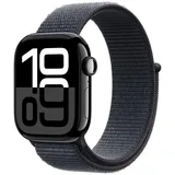 Apple Watch Series 10 (GPS 42 mm) Smartwatch mit Aluminiumgehäuse in Diamantschwarz und Sport Loop in Tinte (One Size). Fitnesstracker, EKG App, Always-On Retina Display, CO2 neutral