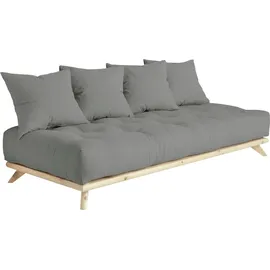 Karup Daybett KARUP DESIGN "Senza, Sofa, mit Futonmatratze, minimalistisch, massives Kiefernholz", grau (grau, klarlackiert), B:200cm H:85cm L:90cm, Daybetten, Handgefertigt, skandinavisches Design, vielseitig, schlichter Stil