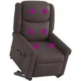 vidaXL Massagesessel mit Aufstehhilfe Elektrisch Glänzend Braun