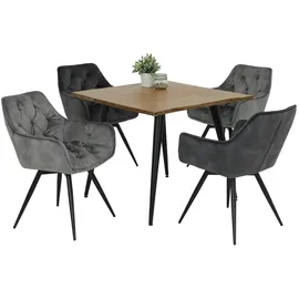 Hela Armlehnstuhl Florentina Samt Anthrazit gepolstert 2er-Set