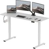 SANODESK Elektrischer Höhenverstellbarer Schreibtisch 160 x 60 cm, Ergonomischer Tischplatte, Steh-Sitz Tisch Computertisch, einfache Montage(weiß)