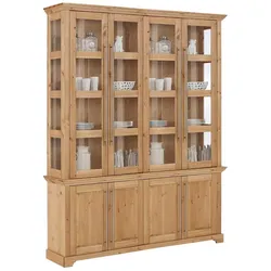 Esszimmer Vitrinenschrank im Landhausstil Kiefer Massivholz