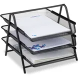 Relaxdays Dokumentenablage aus Metall, schwarz,