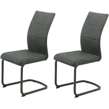 Möbel Boss Schwingstuhl Melanie Mikrofaser Vintage anthrazit 2er Set