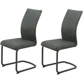 Möbel Boss Schwingstuhl Melanie Mikrofaser Vintage anthrazit 2er Set