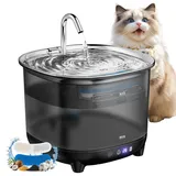 3.2L Katzenbrunnen Kabellos, 3 Modi Katzenbrunnen mit Bewegungsmelder, Katzentrinkbrunnen mit 5000mAh, 10dB Leise Trinkbrunnen Katze mit Batterieanzeige, Wasserbrunnen ohne Pumpe für Katze