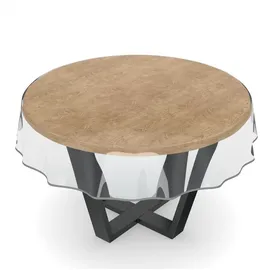 ANRO Tischdecke Transparent abwaschbar Ø 140 cm Grau