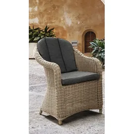 Destiny Balkonset MALAGA 2 Sessel + Tisch Ø60x55cm, natur meliert