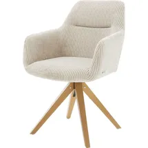 DeLife Esszimmerstuhl Pejo-Flex Cord Beige Holzgestell kantig Natur Taschenfederkern