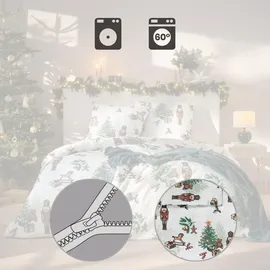 Estella Bettwäsche-Garnitur Impulse Kuschelflanell Nutcracker Farbe rot - BL 135x200 cm