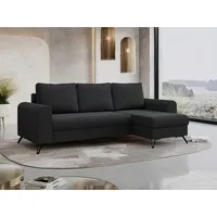 MKS MEBLE Ecksofa - L-Form Sofa mit Schlaffunktion - Wohnlandschaft L Form, Ecksofa mit Schlaffunktion und Bettkasten, Schlafsofa mit Bettkasten, Couch mit Schlaffunktion - Dunkelgrau Axel