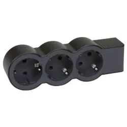 Legrand 694574 Flache Steckdosenleiste 3x Steckdose, ohne Kabel Kabel Farbe: Schwarz