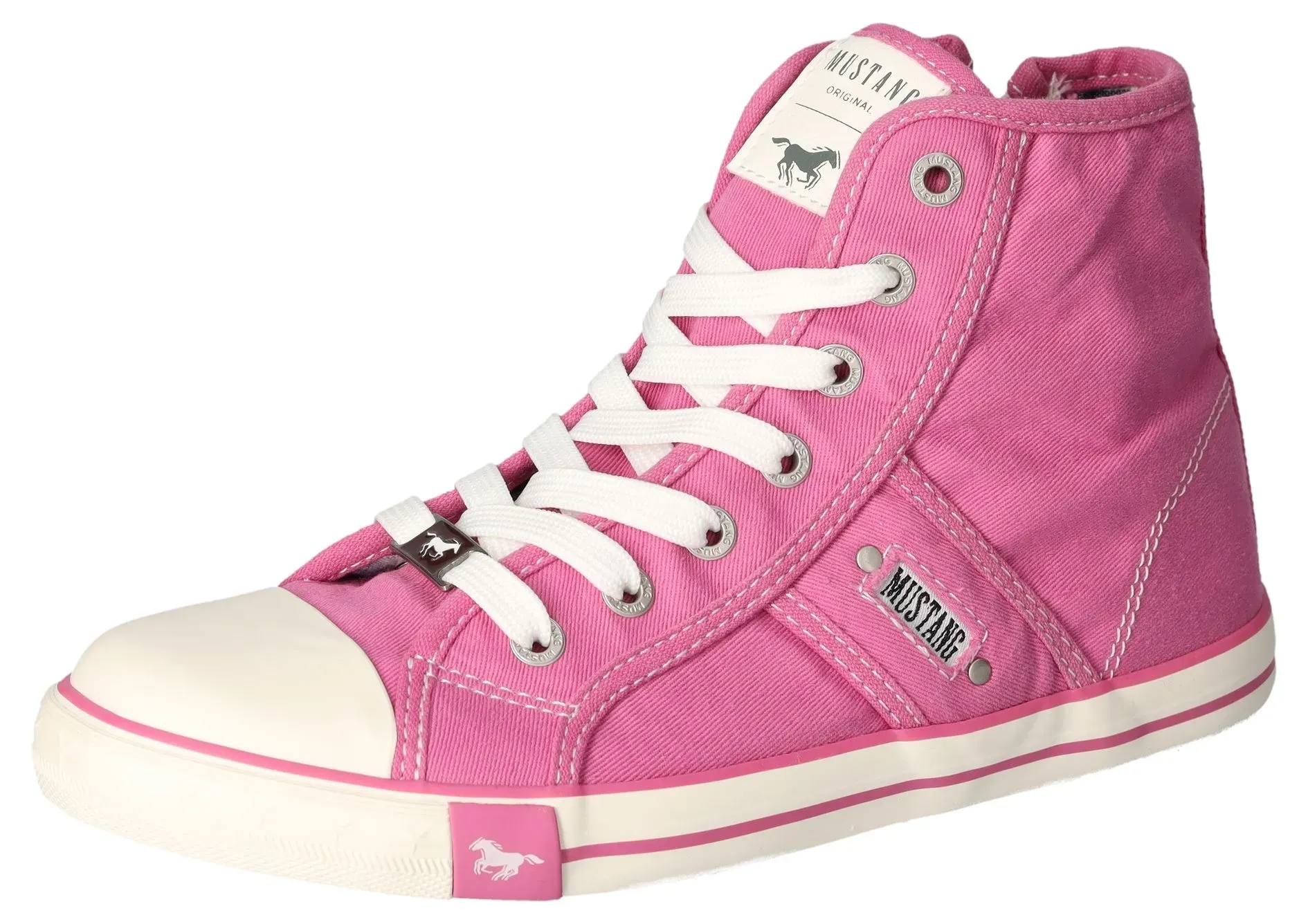 Mustang Shoes Sneaker »High-Top-Sneaker, Freizeitschuh«, High Top-Sneaker, Schnürschuh mit Label in der Laufsohle Mustang Shoes rose 37