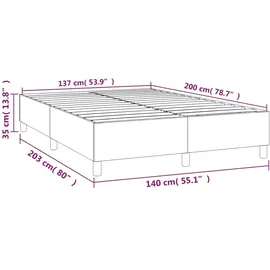 vidaXL Boxspringbettgestell, Hellgrau 140x200 cm Samt