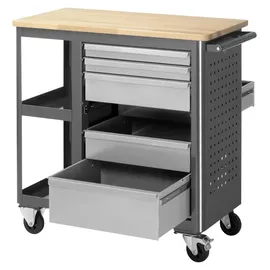 Stier Fahrbare Werkbank mit 6 Schubladen und 2 Fachböden BxTxH 960x450x950 mm