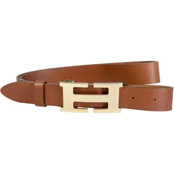 Ledergürtel SILBERGIFT, Damen, Gr. 95, braun (cognac), Rindsleder, modisch, Gürtel, mit grafischer goldfarbener Gürtelschnalle