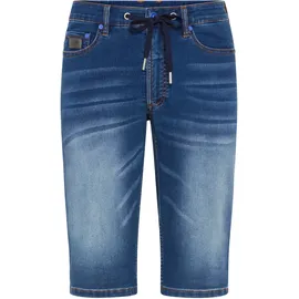 KangaROOS Jogg-Jeansbermudas KANGAROOS, Herren, Gr. 31, Länge 32, dunkelblau used, Denim/Jeans, Obermaterial: 65% Baumwolle, 33% Polyester, 2% Elasthan, unifarben, regular fit kniefrei, Jeans, Regular Fit, gerade geschnittenes Bein