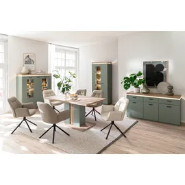 MCA Furniture Highboard MONIZ - grün ¦ Maße (cm): B: 138 H: 144 T: 38.0