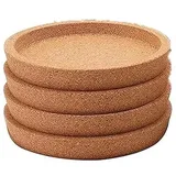 Korkuntersetzer Rund mit Rand - Kork Untersetzer Absorbierende HitzebestäNdige Runde Kork Untersetzer für die Meisten Tassen in Dem BüRo oder zu Hause (4pcs)