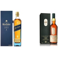Johnnie Walker Blue Label | 40% vol | 700ml & Lagavulin 16 Jahre | Islay Single Malt Scotch Whisky | mit Geschenkverpackung | Ausgezeichneter, aromatischer Single Malt | 700ml