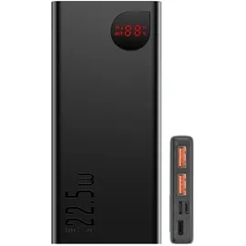 Baseus Adaman (10000 mAh, 22.50 W, 37 Wh), Powerbank, Schwarz