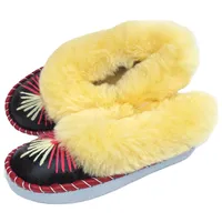 LAMMFELL Warme HAUSSCHUHE Mokassin Gr.39 NEU, Handarbeit Schaffell/-leder - verschiedene Muster Farben (Kombi*8, 39, EU Schuhgrößensystem, Erwachsene, Damen, Numerisch, M, 39) - 39 EU