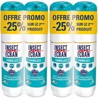 INSECT ECRAN -FAMILLES - Anti-moustiques Spray répulsif peau Protection contre les piqûres de moustiques Familles 100 ml Lot 2 -25% 2x200