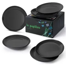 MiaMio Le Papillon Speiseteller 26 cm schwarz 6er Set
