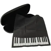 mugesh Brillenetui mit Putztuch Mikrofasertuch (für Musiker) schwarz