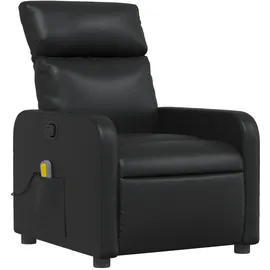 vidaXL Massagesessel Kunstleder 146 x 76,5 x 0 cm Schwarz mit Fernbedienung