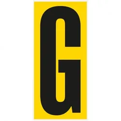 Buchstabe G, für den Boden, gelb/schwarz, Kunststoff, 180x400mm, 3/VE