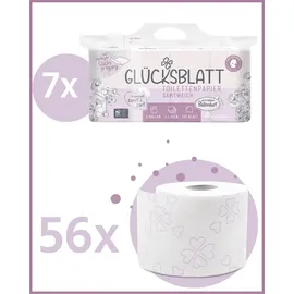 glücksblatt Toilettenpapier SAMTWEICH mit frischem Blütenduft 4-lagig 56 Rollen x 130 Blatt