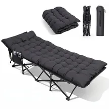 Sekey Campingliege Klappbett Schwarz