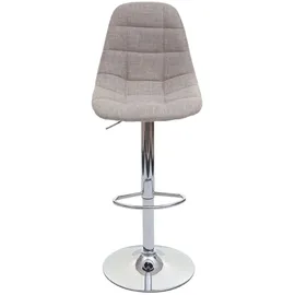 Mendler 2er-Set Barhocker HWC-A67, Barstuhl Tresenhocker, MVG-zertifiziert ~ creme-grau, Textil