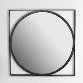 FineBuy Wandspiegel Rund 54 x 54 cm Schwarz