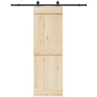 VidaXL Schiebetürbeschlag-Set 183 cm Stahl Schwarz