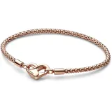 Pandora Moments Studded Chain Armband 582731C00 Damenarmband für Charms Roségoldfarben, 17 cm