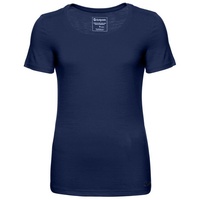 Kaipara - Merino Sportswear Rundhalsshirt Merino Shirt Damen Kurzarm Slimfit 150 (1-tlg) aus reiner Merinowolle Made in Germany blau L