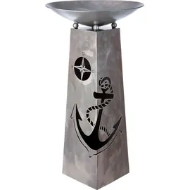 Gilde Schalenständer Anker 95 x 46 cm Antik Silber