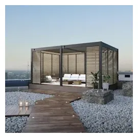 Weide Holzoptik Lamellenwand für Weide Pergola 1,13m in anthrazit