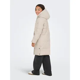 KIDS ONLY Steppmantel KIDS ONLY "KOGIRENE PUFFER COAT OTW NOOS", Mädchen, Gr. 164, grau (pumice stone), Web, Obermaterial: 100% Polyester, unifarben, normal knielang, Mäntel Steppmantel, mit seitlichen Druckknöpfen
