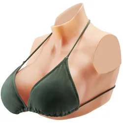 VEVOR Silikonbrüste Gefälschte Brüste E Cup Hoher Kragen für Cosplay Drag Queen