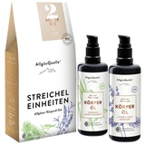 Allgäuquelle BIO Körperöl-Set mit 100% Bio ätherische Öle Lemongrass, Orange und Lavendel, Zeder