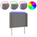 vidaXL LED Kopfteil Dunkelgrau 103x16x118/128 cm Stoff