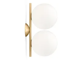 Flos - IC C/W1 DOUBLE Wand- und Deckenleuchte, Messing