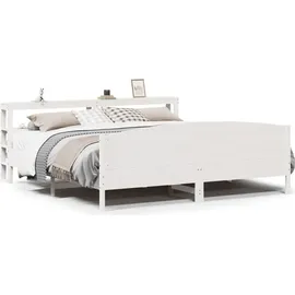 vidaXL Massivholzbett 180 x 200 cm Weiß