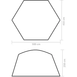 vidaXL Poolzelt Stoff 500 x 433 x 250 cm grau